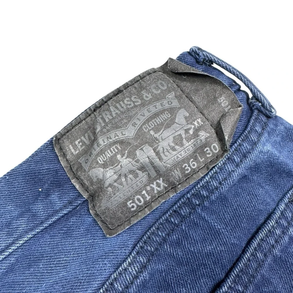 Levi's 501XX Jeans Mens 36x30 Dark Wash Button Fly Straight Grunge Baggy Midrise